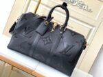 [True-to-ORIGINAL] Louis Vuitton Keepall Bandouliere 45 Travel Bag 17.7in/ 45cm Black Gold Hardware M45532 - Image 4