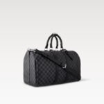 Louis Vuitton Keepall Bandouliere 45 Travel Bag 17.7in/ 45cm Black Damier Graphite Silver Hardware N41418 - Image 4