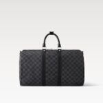Louis Vuitton Keepall Bandouliere 45 Travel Bag 17.7in/ 45cm Black Damier Graphite Silver Hardware N41418 - Image 6