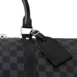 Louis Vuitton Keepall Bandouliere 45 Travel Bag 17.7in/ 45cm Black Damier Graphite Silver Hardware N41418 - Image 7