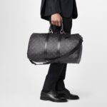 Louis Vuitton Keepall Bandouliere 45 Travel Bag 17.7in/ 45cm Black Monogram Eclipse Silver Hardware M40569 - Image 2