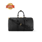 [True-to-ORIGINAL] Louis Vuitton Keepall Bandouliere 45 Travel Bag 17.7in/ 45cm Black Gold Hardware M45532