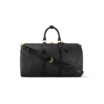Louis Vuitton Keepall Bandouliere 45 Travel Bag 17.7in/ 45cm Black Gold Hardware M45532