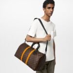 Louis Vuitton Keepall Bandouliere 45 Travel Bag 17.7in/ 45cm Brown Black Hardware M46703 - Image 2
