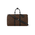 Louis Vuitton Keepall Bandouliere 45 Travel Bag 17.7in/ 45cm Brown Silver Hardware M56711