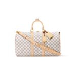 Louis Vuitton Keepall Bandouliere 45 Travel Bag 17.7in/ 45cm Damier Azur Gold Hardware N41430