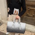 Louis Vuitton Keepall Bandouliere 45 Travel Bag 17.7in/ 45cm Frost Gradient Silver Hardware M12067 - Image 2