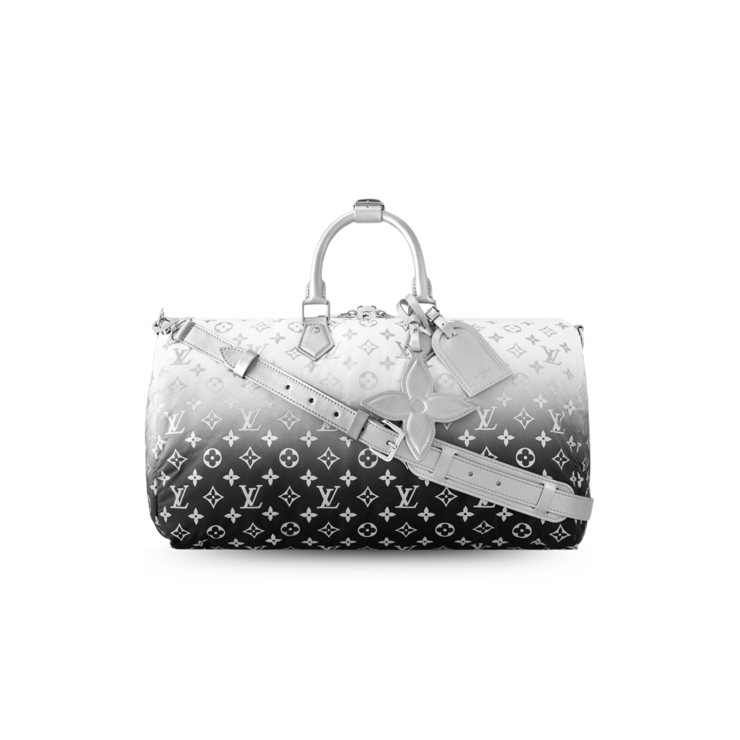 Louis-Vuitton-Keepall-Bandouliere-45-Travel-Bag-17.7in-45cm-Frost-Gradient-Silver-Hardware-M12067.png Louis Vuitton Keepall Bandouliere 45 Travel Bag 17.7in/ 45cm Frost Gradient Silver Hardware M12067 - Image 1