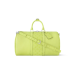 Louis Vuitton Keepall Bandouliere 45 Travel Bag 17.7in/ 45cm Lemon Yellow Silver Hardware M14124