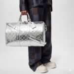 Louis Vuitton Keepall Bandouliere 45 Travel Bag 17.7in/ 45cm Silver Metallic Silver Hardware M12858 - Image 2
