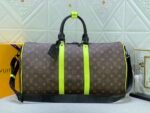 Louis Vuitton Keepall Bandouliere 50 Travel Bag 19.7in/ 50cm Brown/ Yellow Matte Black Hardware M45866 - Image 3