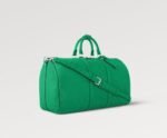 Louis Vuitton Keepall Bandouliere 50 Travel Bag 19.7in/ 50cm Green Silver Hardware M23751 - Image 3