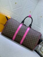 Louis Vuitton Keepall Bandouliere 50 Travel Bag 19.7in/ 50cm Brown/ Pink Black Hardware M45866 - Image 5