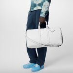 Louis Vuitton Keepall Bandouliere 50 Travel Bag 19.7in/ 50cm White Black Hardware M30885 - Image 3