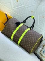 Louis Vuitton Keepall Bandouliere 50 Travel Bag 19.7in/ 50cm Brown/ Yellow Matte Black Hardware M45866 - Image 4