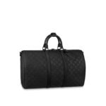 Louis Vuitton Keepall Bandouliere 50 Travel Bag 19.7in/ 50cm Black Matte Black Hardware M59025 - Image 6