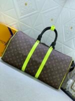Louis Vuitton Keepall Bandouliere 50 Travel Bag 19.7in/ 50cm Brown/ Yellow Matte Black Hardware M45866 - Image 5