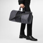 Louis Vuitton Keepall Bandouliere 50 Travel Bag 19.7in/ 50cm Grey Silver Hardware M45392 - Image 3