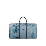 Louis Vuitton Keepall Bandouliere 50 Travel Bag 19.7in/ 50cm Blue For Men Silver Hardware M57946 - Image 6