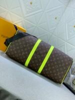 Louis Vuitton Keepall Bandouliere 50 Travel Bag 19.7in/ 50cm Brown/ Yellow Matte Black Hardware M45866 - Image 6