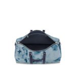 Louis Vuitton Keepall Bandouliere 50 Travel Bag 19.7in/ 50cm Blue For Men Silver Hardware M57946 - Image 5