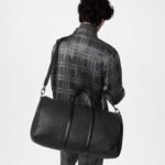 Louis Vuitton Keepall Bandouliere 50 Crossbody Bag 19.7in/ 50cm Black Palladium Hardware For Men M21420 - Image 3