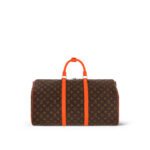 Louis Vuitton Keepall Bandouliere 50 Travel Bag 19.7in/ 50cm Brown/ Orange Silver Hardware M46770 - Image 4