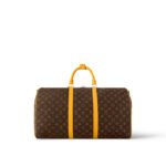 Louis Vuitton Keepall Bandouliere 50 Travel Bag 19.7in/ 50cm Brown/ Yellow Silver Hardware M46771 - Image 4