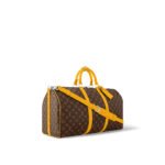 Louis Vuitton Keepall Bandouliere 50 Travel Bag 19.7in/ 50cm Brown/ Yellow Silver Hardware M46771 - Image 2