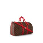 Louis Vuitton Keepall Bandouliere 50 Travel Bag 19.7in/ 50cm Brown/ Red Silver Hardware M46769 - Image 3