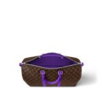 Louis Vuitton Keepall Bandouliere 50 Travel Bag 19.7in/ 50cm Brown/ Violet Silver Hardware M46775 - Image 4