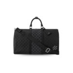 Louis Vuitton Keepall Bandouliere 50 Travel Bag 19.7in/ 50cm Black Palladium Hardware N40443