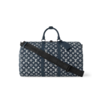 Louis Vuitton Keepall Bandouliere 50 Travel Bag 19.7in/ 50cm Blue Black Hardware M24953