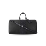 Louis Vuitton Keepall Bandouliere 50 Travel Bag 19.7in/ 50cm Black Silver Hardware M53763