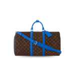Louis Vuitton Keepall Bandouliere 50 Travel Bag 19.7in/ 50cm Brown/ Blue Silver Hardware M46772