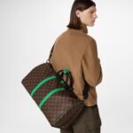 Louis Vuitton Keepall Bandouliere 50 Travel Bag 19.7in/ 50cm Brown/ Green Monogram Black Hardware M46259 - Image 2