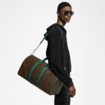 Louis Vuitton Keepall Bandouliere 50 Travel Bag 19.7in/ 50cm Brown/ Green Silver Hardware M46774 - Image 2
