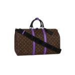 Louis Vuitton Keepall Bandouliere 50 Travel Bag 19.7in/ 50cm Brown/ Purple Monogram Black Hardware M46257