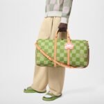 Louis Vuitton Keepall Bandouliere 50 Travel Bag 19.7in/ 50cm Green Gold Hardware N40667 - Image 3