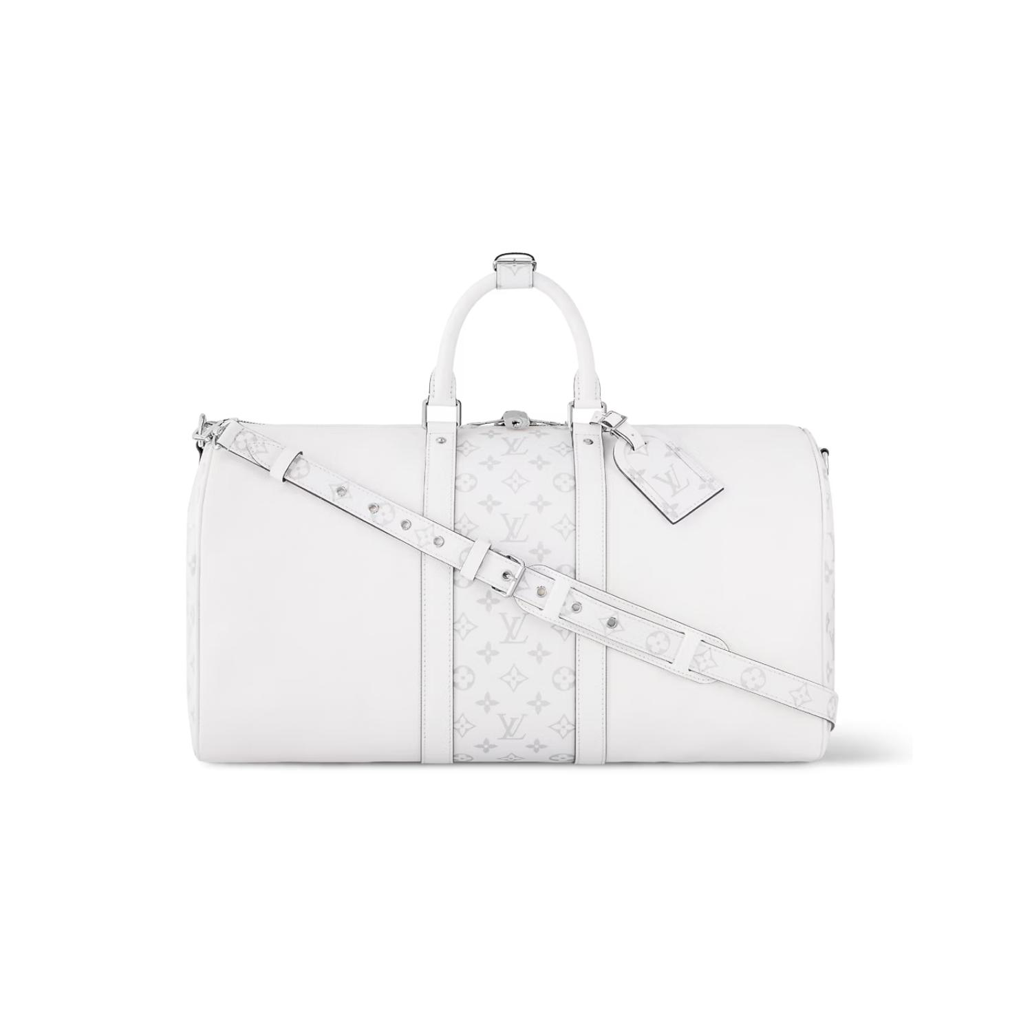 Louis-Vuitton-Keepall-Bandouliere-50-Travel-Bag-19.7in-50cm-White-Black-Hardware-M30885.png Louis Vuitton Keepall Bandouliere 50 Travel Bag 19.7in/ 50cm White Black Hardware M30885 - Image 1