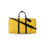 Louis Vuitton Keepall Bandouliere 50 Travel Bag 19.7in/ 50cm Yellow Black Hardware M25019