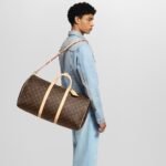 Louis Vuitton Keepall Bandouliere 55 Travel Bag 21.7in/ 55cm Brown Monogram Gold Hardware M41424 - Image 2