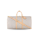 Louis Vuitton Keepall Bandouliere 55 Travel Bag 21.7in/ 55cm Damier Azur Gold Hardware N41429