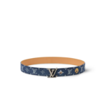 Louis Vuitton Dimension Monogram Denim Flower 35mm Reversible Belt Blue For Men M4634U
