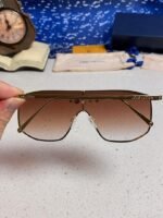 Louis Vuitton LV Golden Mask Sunglasses Brown Z1717U - Image 5