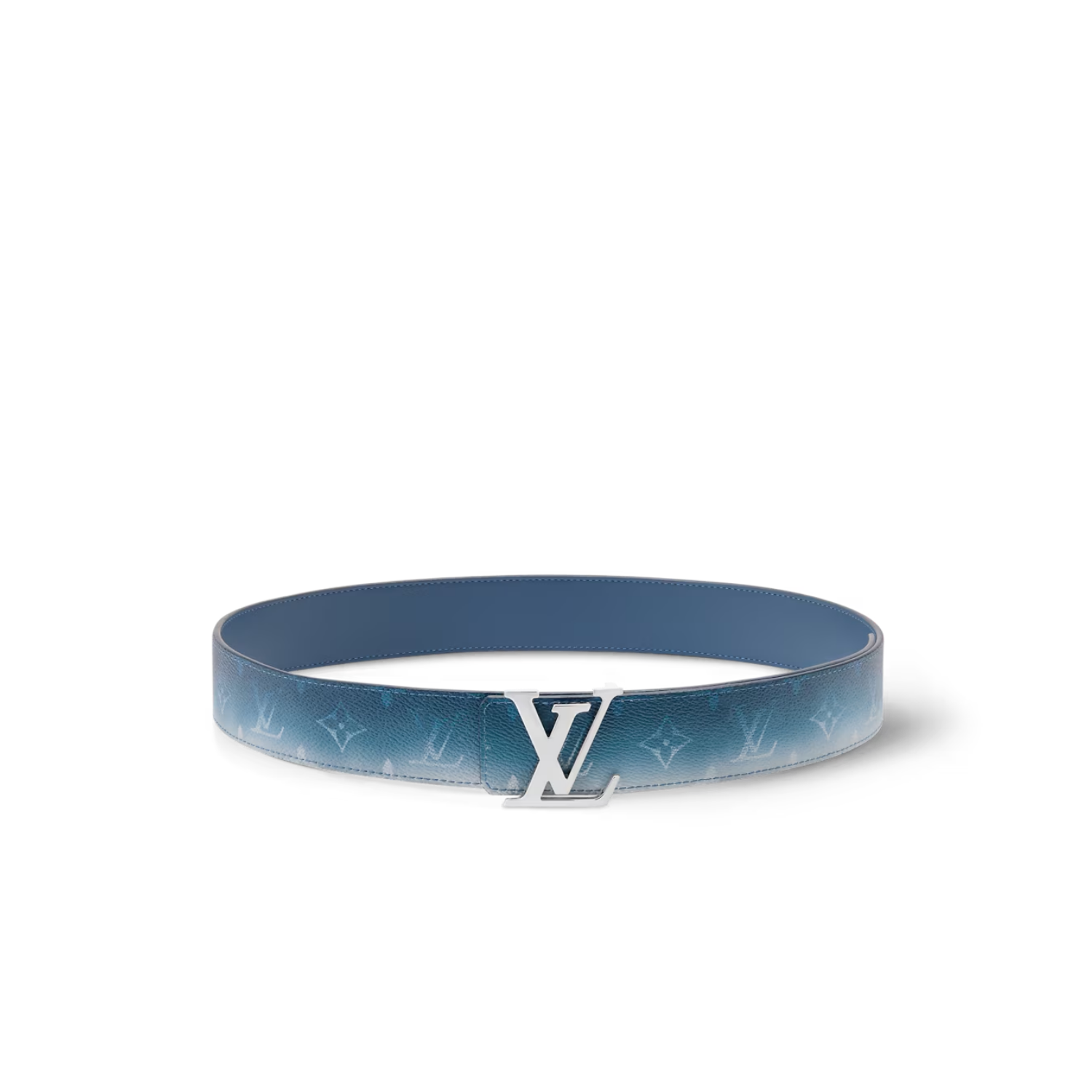 Louis-Vuitton-LV-Initiales-Monogram-Pigment-40mm-Reversible-Belt-M4723V-1.png Louis Vuitton Initiales Monogram Pigment 40mm Reversible Belt Blue For Men M4723V - Image 1