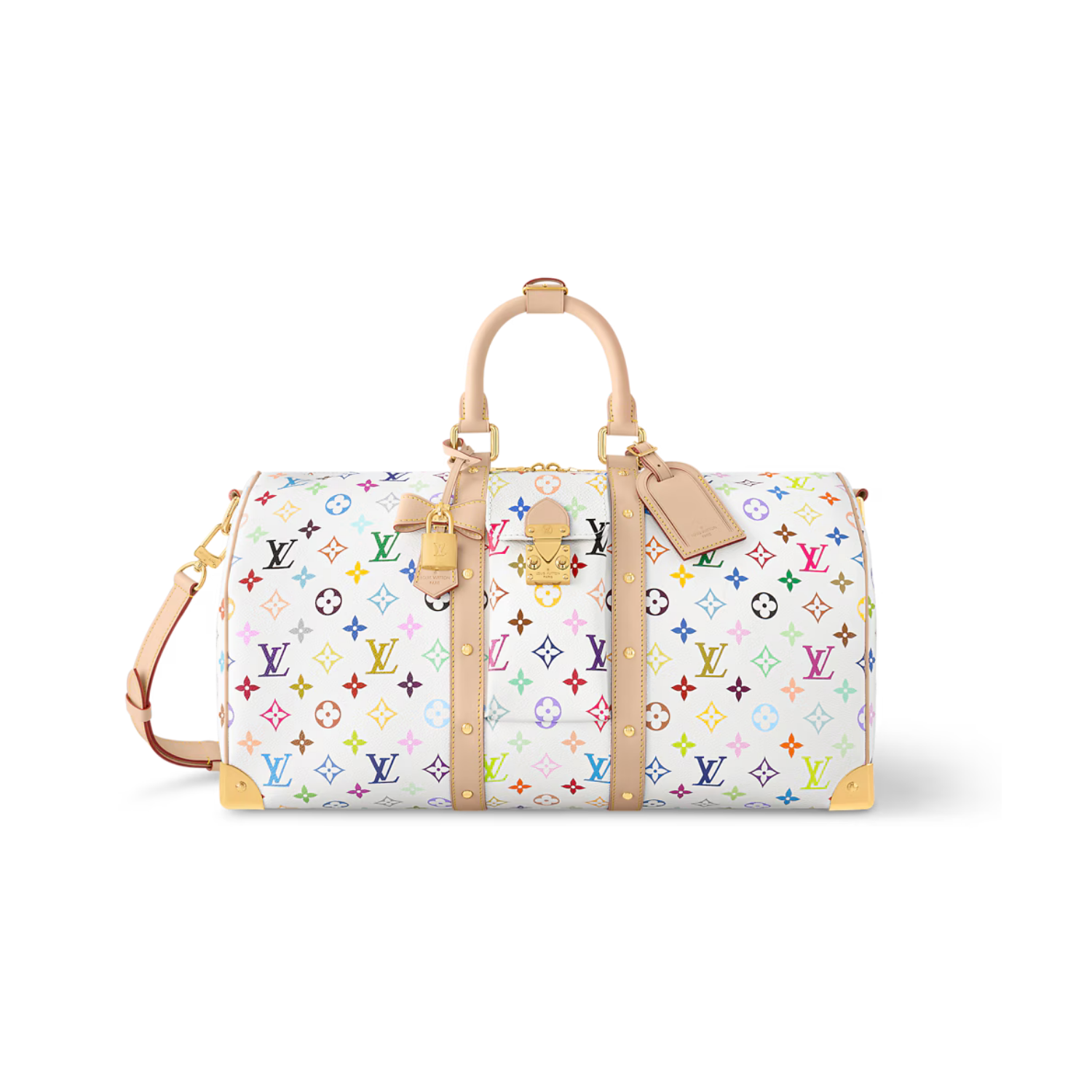 Louis-Vuitton-LV-x-TM-Keepall-Bandouliere-45-Travel-Bag-17.7in-45cm-Multicoloured-Gold-Hardware-M13742.png Louis Vuitton LV x TM Keepall Bandouliere 45 Travel Bag 17.7in/ 45cm Multicoloured Gold Hardware M13742 - Image 1