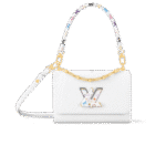 Louis Vuitton LV x TM Twist MM Slim Shoulder Bag 9.1in/ 23cm White Gold Hardware For Women M13678