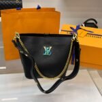 Louis Vuitton Lock And Walk Bag Black For Women M24006- 20.5 Cm/ 8 Inches - Image 4