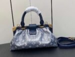 Louis Vuitton Monogram Clutch Handbag Blue For Women 11in/28cm - Image 8